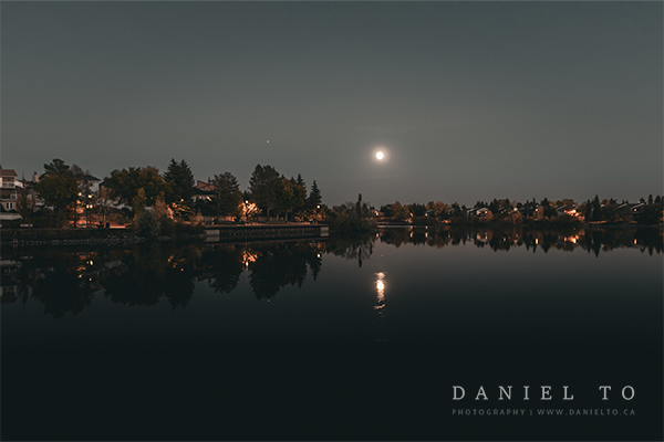 Beaumaris lake at night